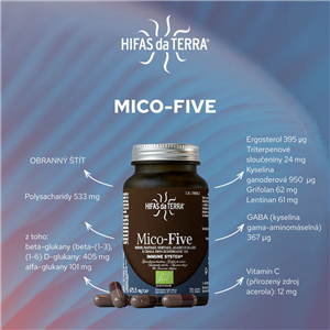 Mico-Five Immune System 70 kapslí Bio (Reishi, Maitake, Shiitake, Žampion, Chaga)